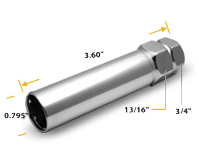 Wheel TPI Tuner Nuts M12 x 1,50 33 mm 60°, steel, chrome, 20 pcs incl. adapter