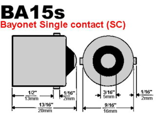 BA15S (P21W) 4 LED, 4W turn signal / stop light, yellow, 1st