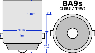 MTec Super Bright BA9S 360-grader 5 x SMD LED kit, 7000K (2st)