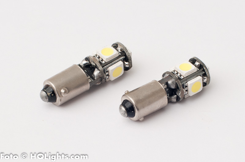 MTec Super Bright BA9S 360-grader 5 x SMD LED kit, 7000K (2st)