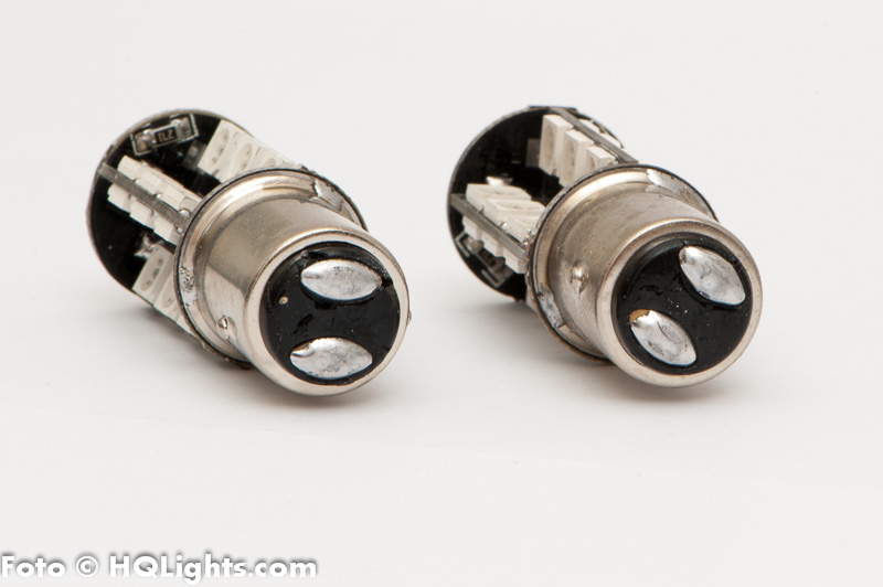 BAZ15D 27 SMD LED, röd 12v, bromsljus, 2 st