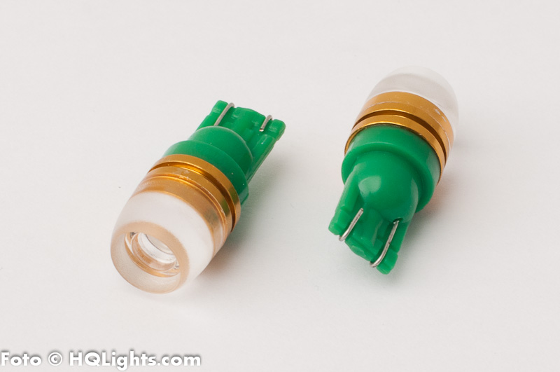 T10 strobe, blixtljus LED, grön, 2st