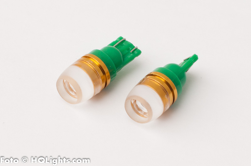 T10 strobe, blixtljus LED, grön, 2st