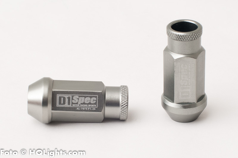 Wheel nuts D1 Spec M12 x 1,25 52 mm 60°, aluminium, silver, open top, 20 pcs