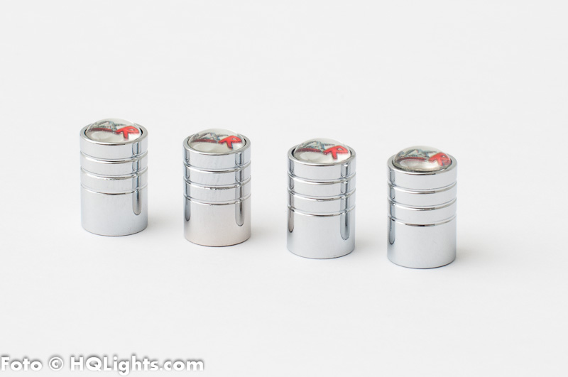 Tire air vent cap, universal, chrome, steel, 4 pcs, VXR