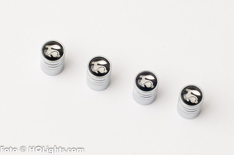 Tire air vent cap, universal, chrome, steel, 4 pcs, bunny