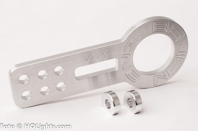Front racing tow hook kit, anodized aluminum, silver