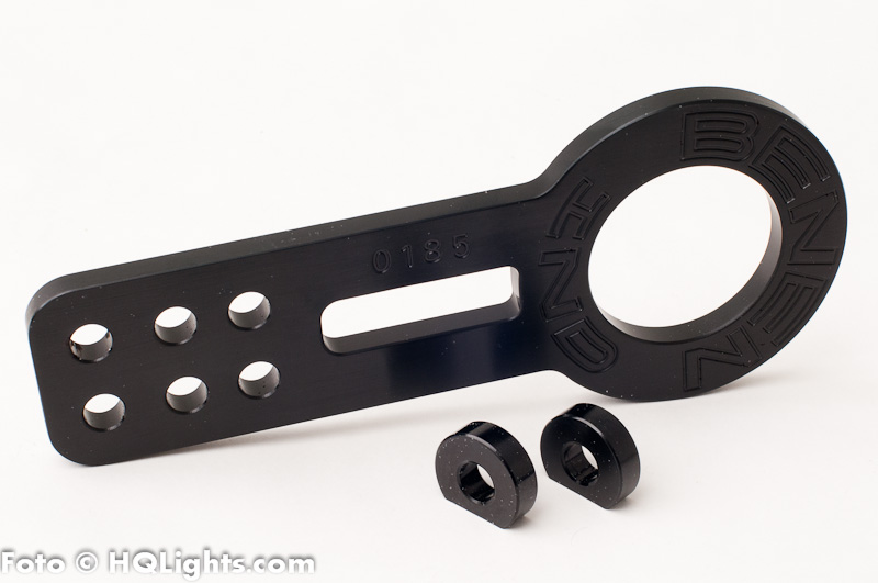Front racing tow hook kit, anodized aluminum, black