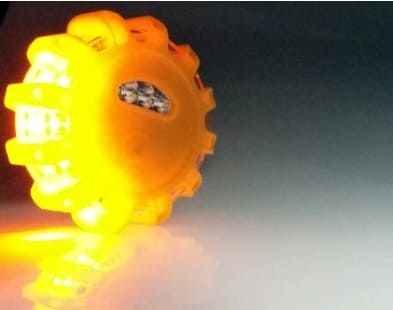 Magnetic UFO LED Road Flare Safety Emergency Light, shock proof, water proof, 3 x AAA batteries, yellow