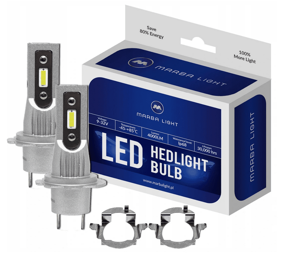 H7 CSP LED, CE E9 certifierade, 4000 LM 6000K CANBUS, 2 lampor -  för VW Pasat B5 FL