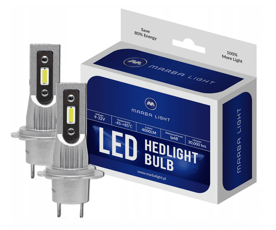 H7 CSP LED, CE E9, 4000 LM 6000K CANBUS, 2 lamps