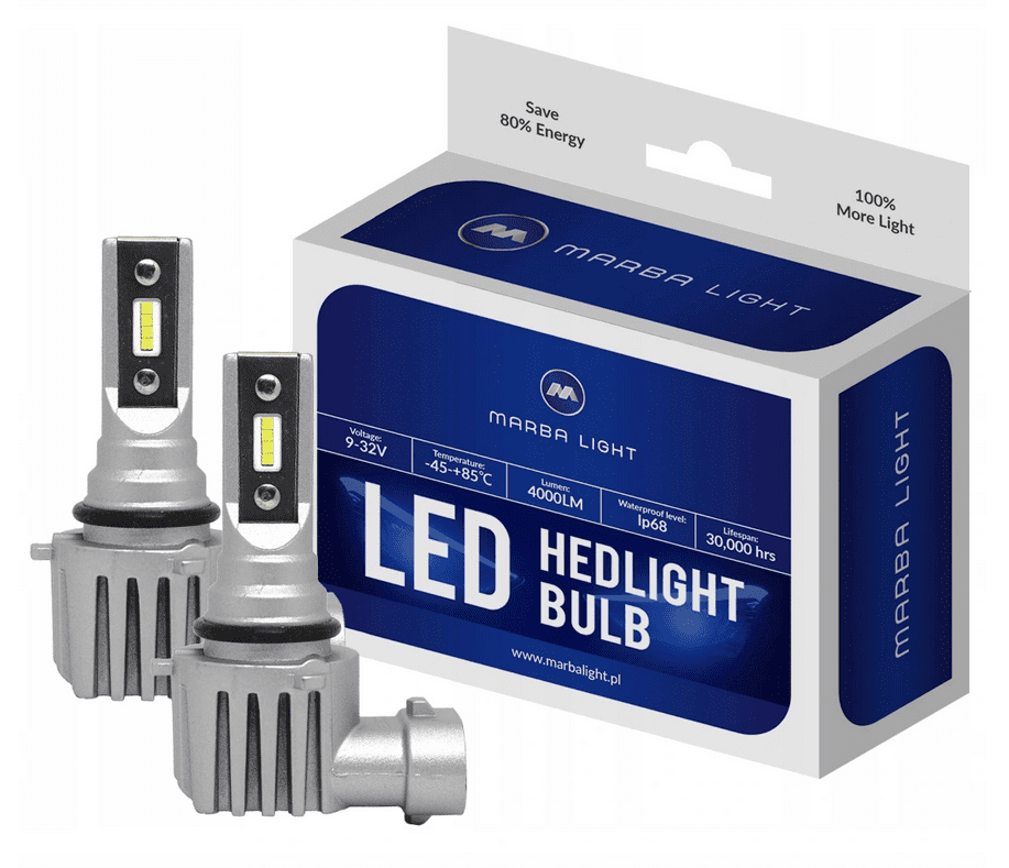 HB4 / 9006 CSP LED, CE E9 certifierade, 4000 LM 6000K CANBUS, 2 lampor