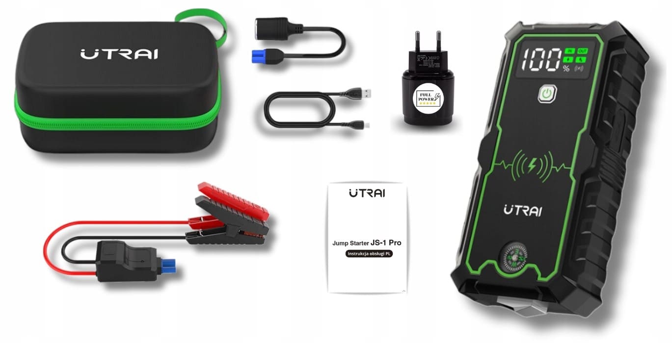 Jump Starter Power Bank 16000mAh with LCD display and wireless charging from UTRAI