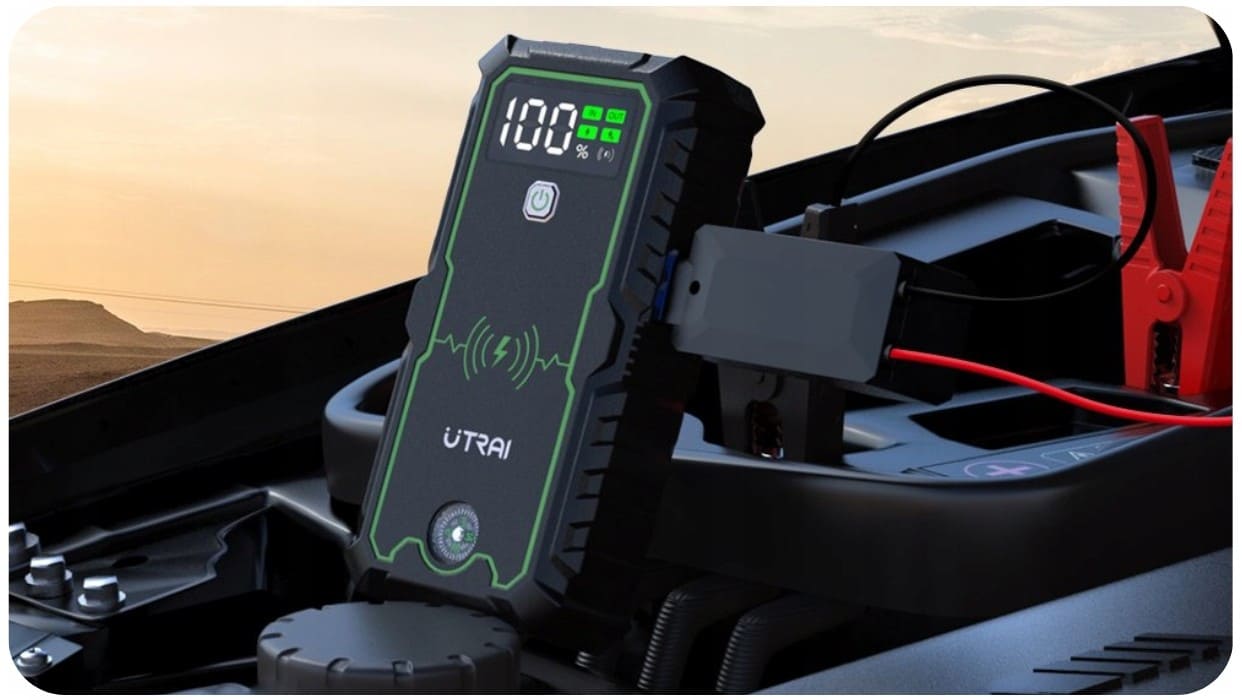 Jump Starter Power Bank 16000mAh with LCD display and wireless charging from UTRAI