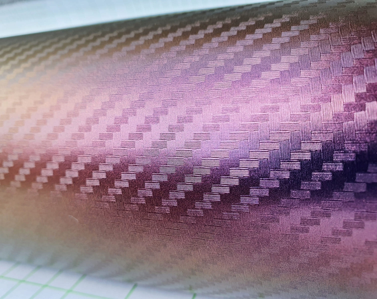 Wrapping vinyl foil , 3D carbon fibre look, chameleon color gold-pink, price for 10 x 152 cm