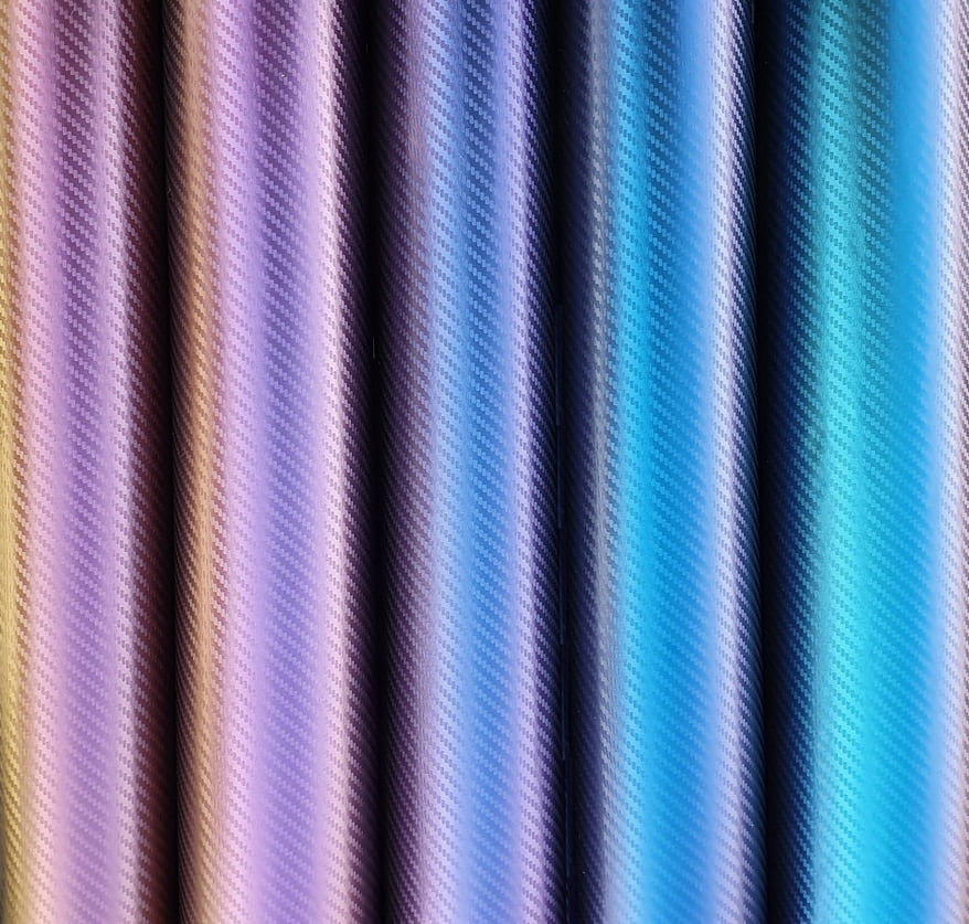Wrapping vinyl foil , 3D carbon fibre look, chameleon color gold-pink, price for 10 x 152 cm