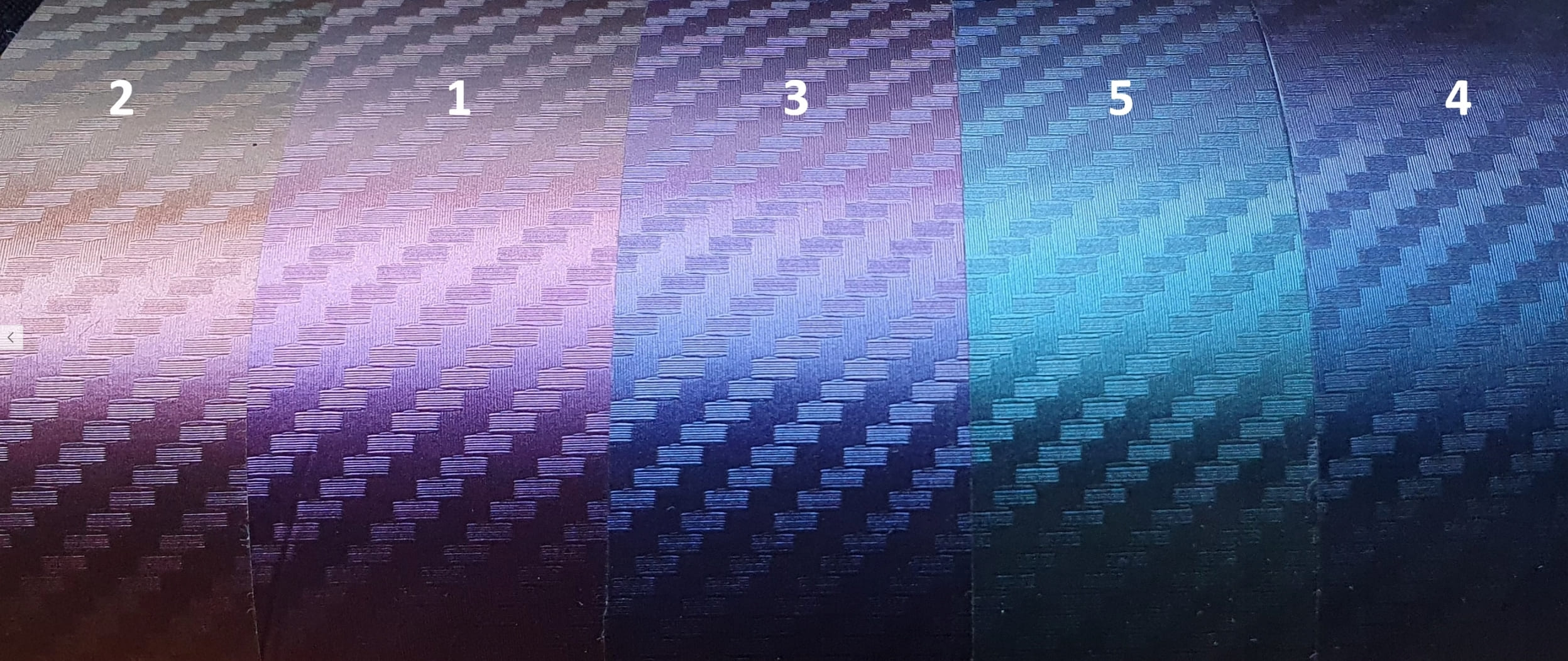Wrapping vinyl foil , 3D carbon fibre look, chameleon color gold-pink, price for 10 x 152 cm