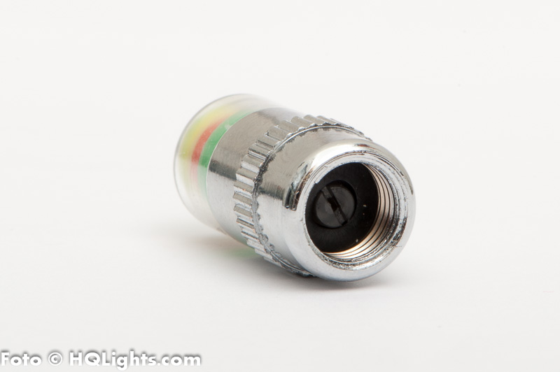 Air vent cap, universal kit (4pcs), chrome, with tire pressure warning, for 2.4 bar (36PSI)