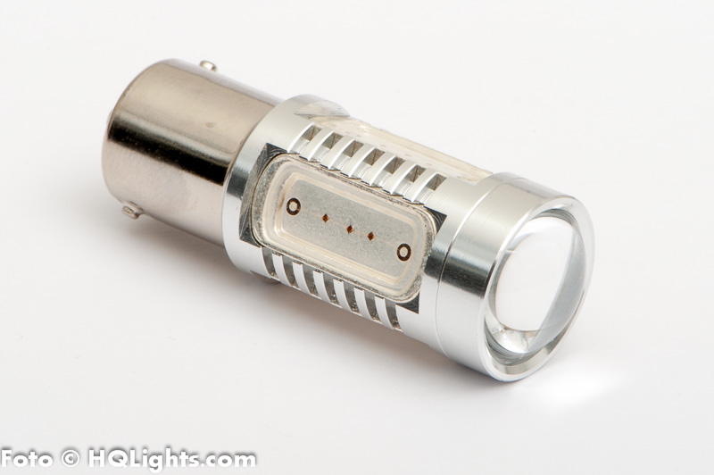 BA15S (P21W)  Xtreme LED, extra stark, 5 led, CREE, röd 12v (1st)
