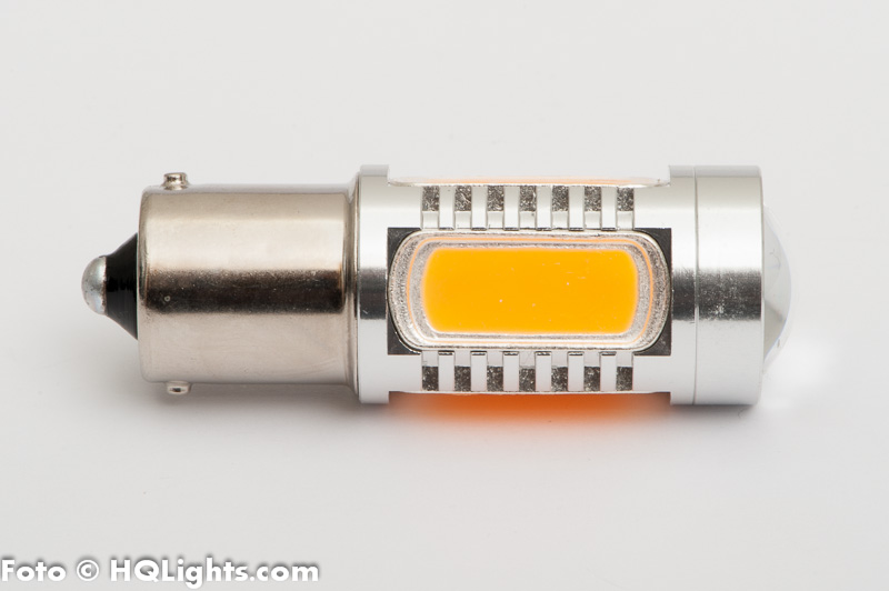 BA15S (P21W)  Xtreme LED, extra stark, 5 led, CREE, gul/orange 24v (1st)