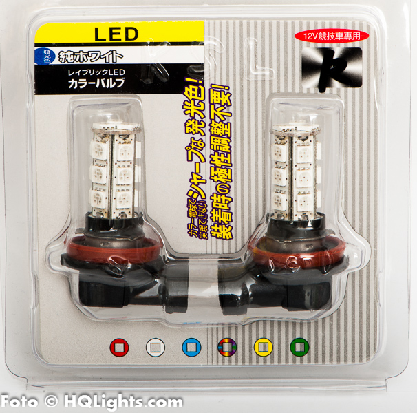 H8 LED lamp, 18 leds, 2 lamps