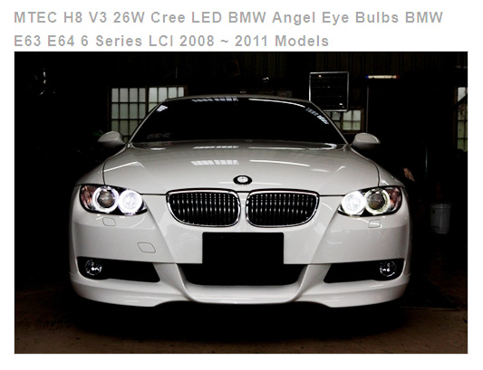 Mtec Extreme Power LED kit for BMW F01 7-serie Angel Eyes, H8, 7000K, 26W (v3)