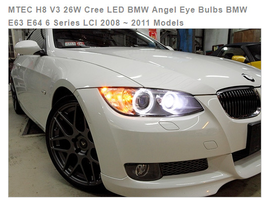 Mtec Extreme Power LED kit for BMW F01 7-serie Angel Eyes, H8, 7000K, 26W (v3)