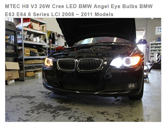 Mtec Extreme Power LED kit for BMW F01 7-serie Angel Eyes, H8, 7000K, 26W (v3)
