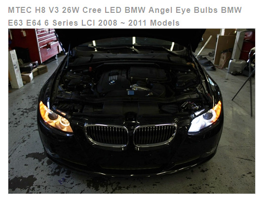 Mtec Extreme Power LED kit for BMW F01 7-serie Angel Eyes, H8, 7000K, 26W (v3)