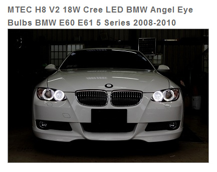 Mtec Extreme Power LED kit for BMW F01 7-series Angel Eyes, H8, 7000K, 9W (v2)