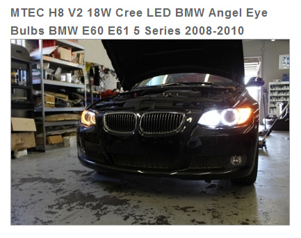 Mtec Extreme Power LED kit for BMW F01 7-series Angel Eyes, H8, 7000K, 9W (v2)