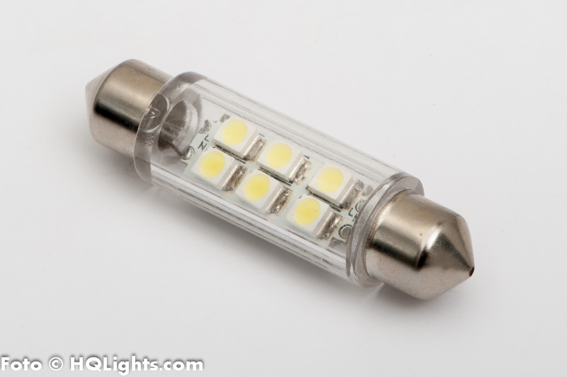 Spoollampa C5W LED 41mm vit 6000K (1st)