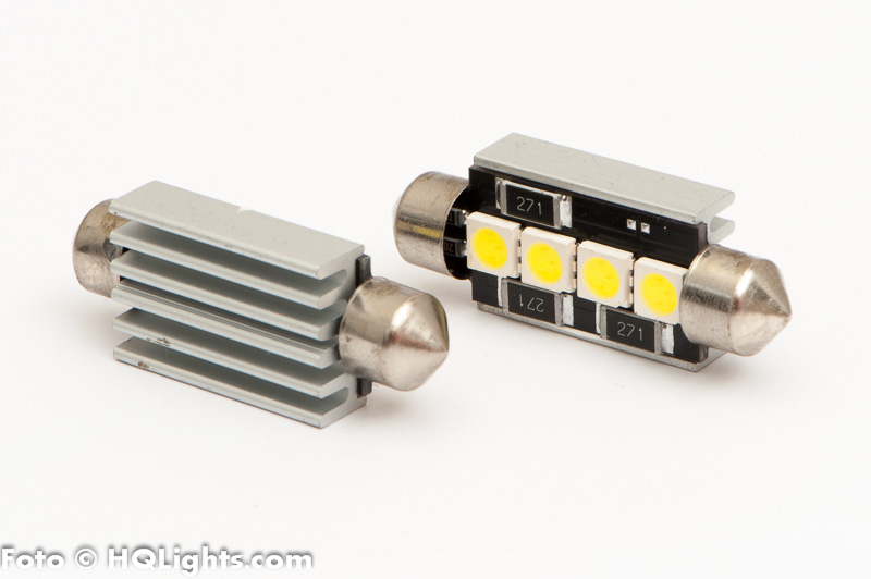 Spoollampa C5W LED 41mm, canbus, 4 LED, vit 6000K 2st