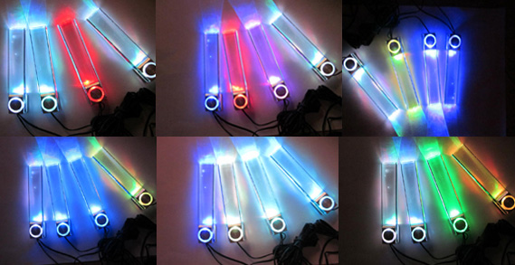 Car Interior Atmosphere Ambience LED Footwell Light Bars, 4 x 1Watt