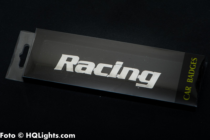 Car Badge plastic chrome, Racing