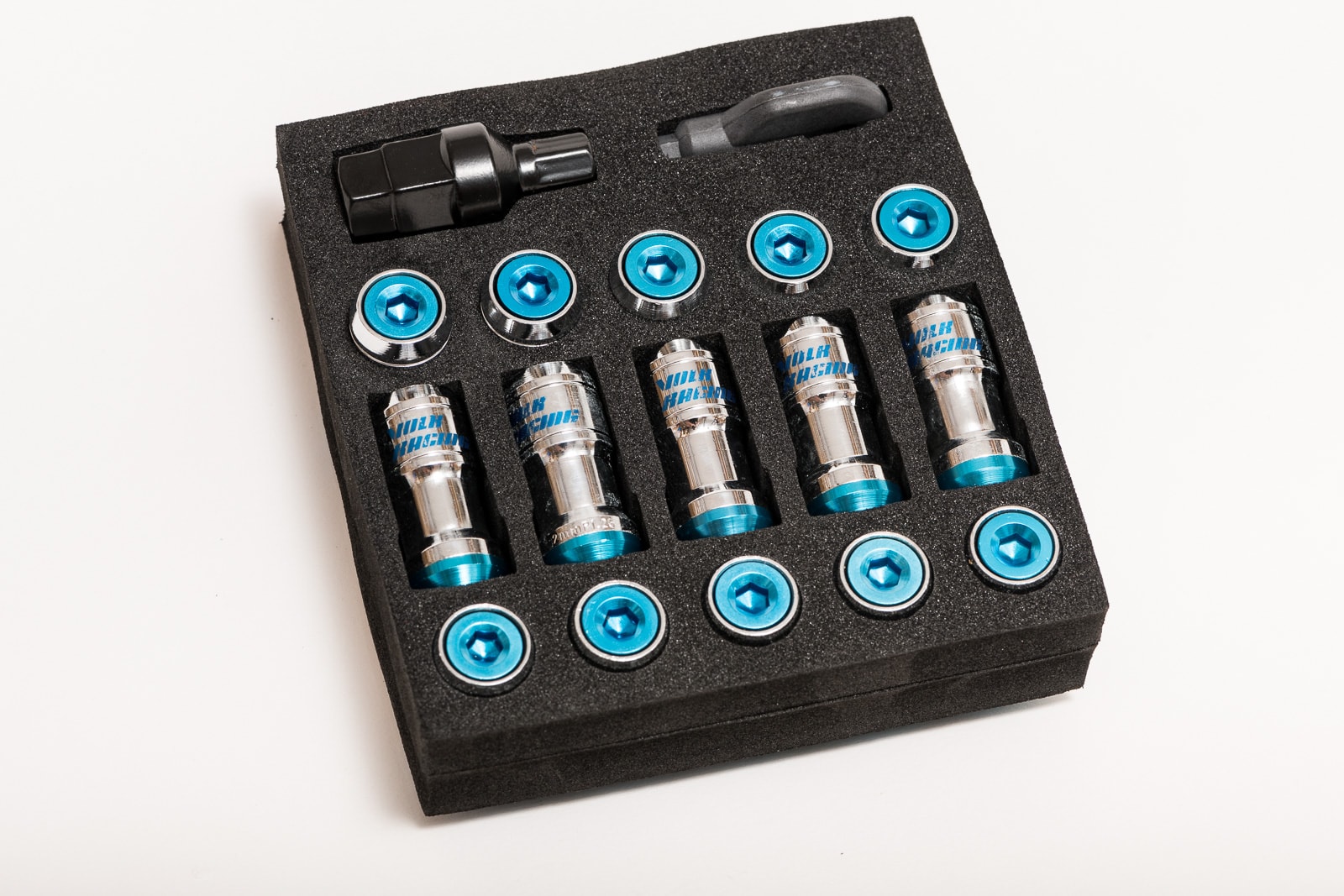 Rays Volk Racing Wheel nuts M12 x 45 mm 60°, steel, 20 pcs incl. adapter and tool