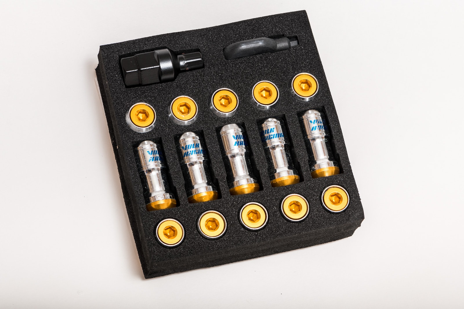 Rays Volk Racing Wheel nuts M12 x 45 mm 60°, steel, 20 pcs incl. adapter and tool