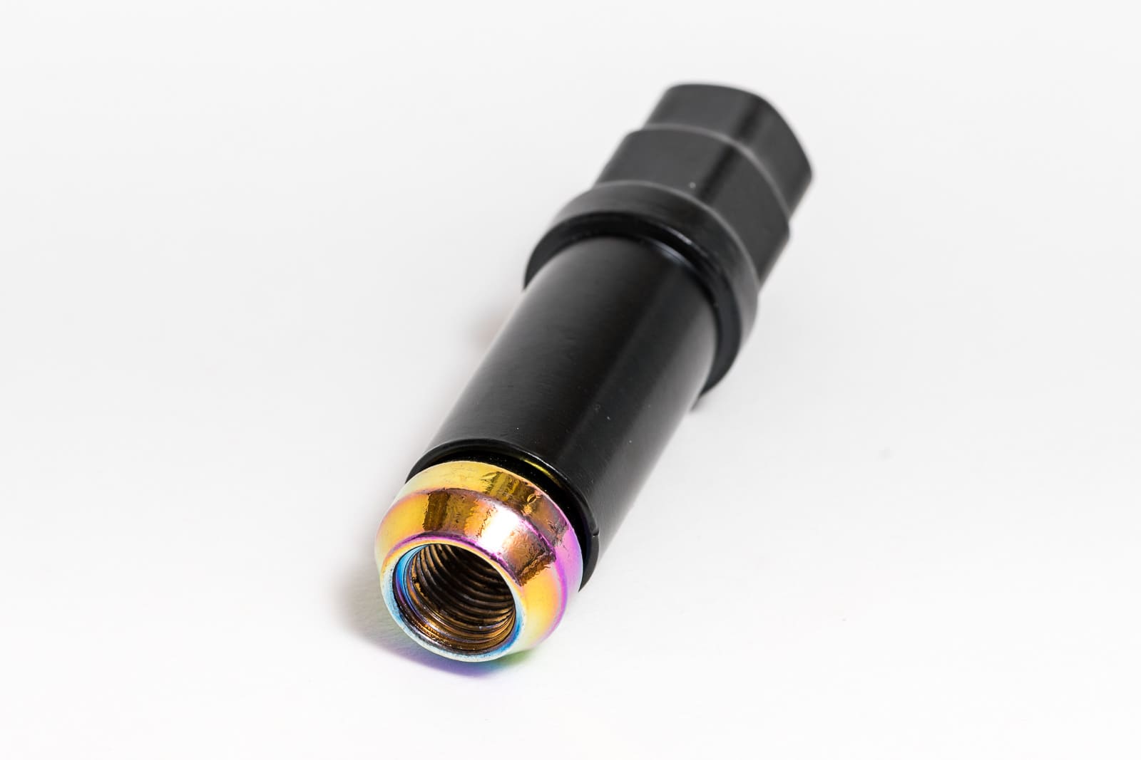 Wheel nuts M12 x 32 mm 60°, steel, rainbow color, 20 pcs incl. dual adapter