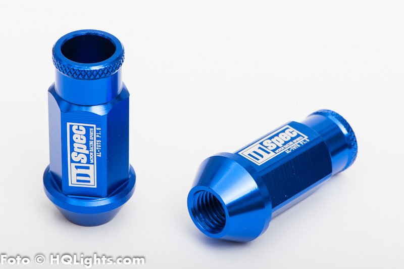 Wheel nuts D1 Spec M12 x 1,25 52 mm 60°, aluminium, blue, open top, 20 pcs
