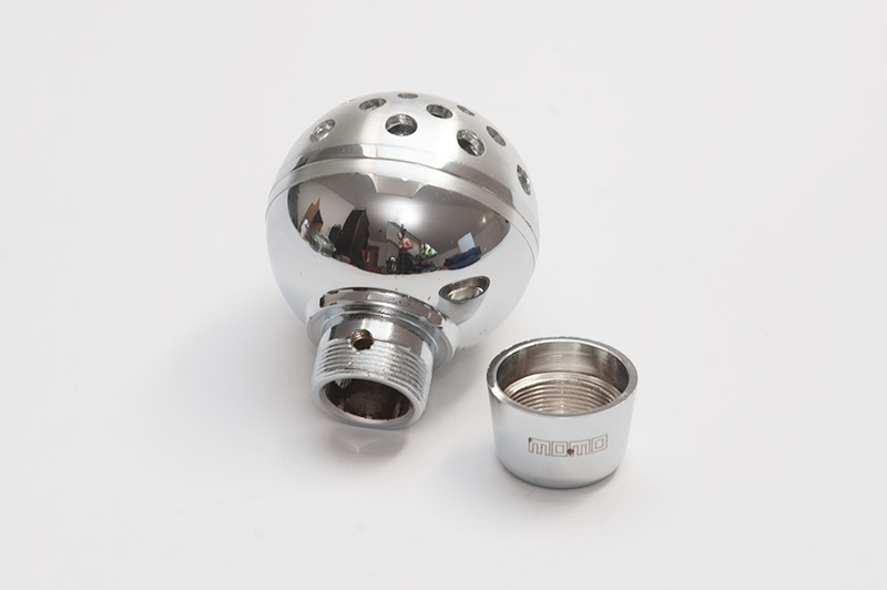 Växelspaksknopp, universal, MOMO klot, silver blank