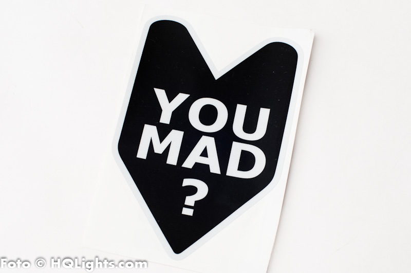 Klistermärke JDM You Mad?, reflex, 155x110mm