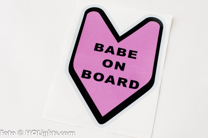 Klistermärke JDM Babe On Board, reflex, 155x110mm