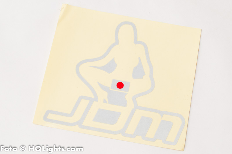 Sticker JDM Girl, silver reflex, 130x120mm