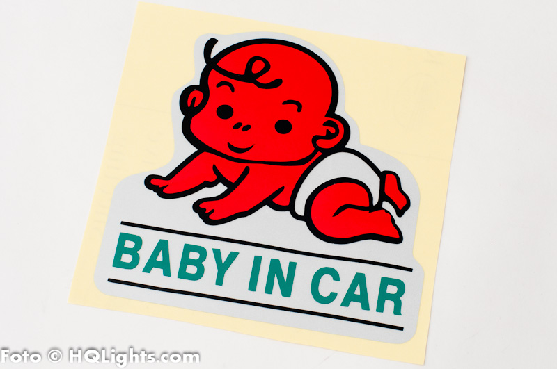 Sticker Baby In Car, white background, 120x120mm