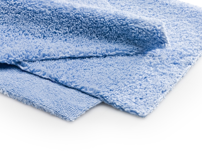 Blue Monster Shine microfibre towel 40x40 cm with laser-cut edgeless design for car care and detailing