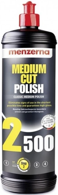 Menzerna Medium Polish 1L bottle for professional paint polishing and scratch removal