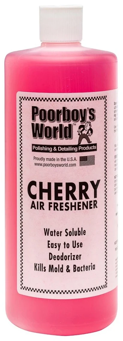 Luftfräschare Körsbär 946ml tygspray från Poorboy's World för bilens interiör och klädsel