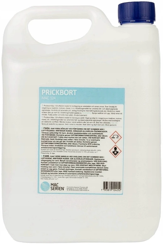 MacSerien Prickbort Tar Remover 5L jerry can for removing tar and asphalt from painted surfaces