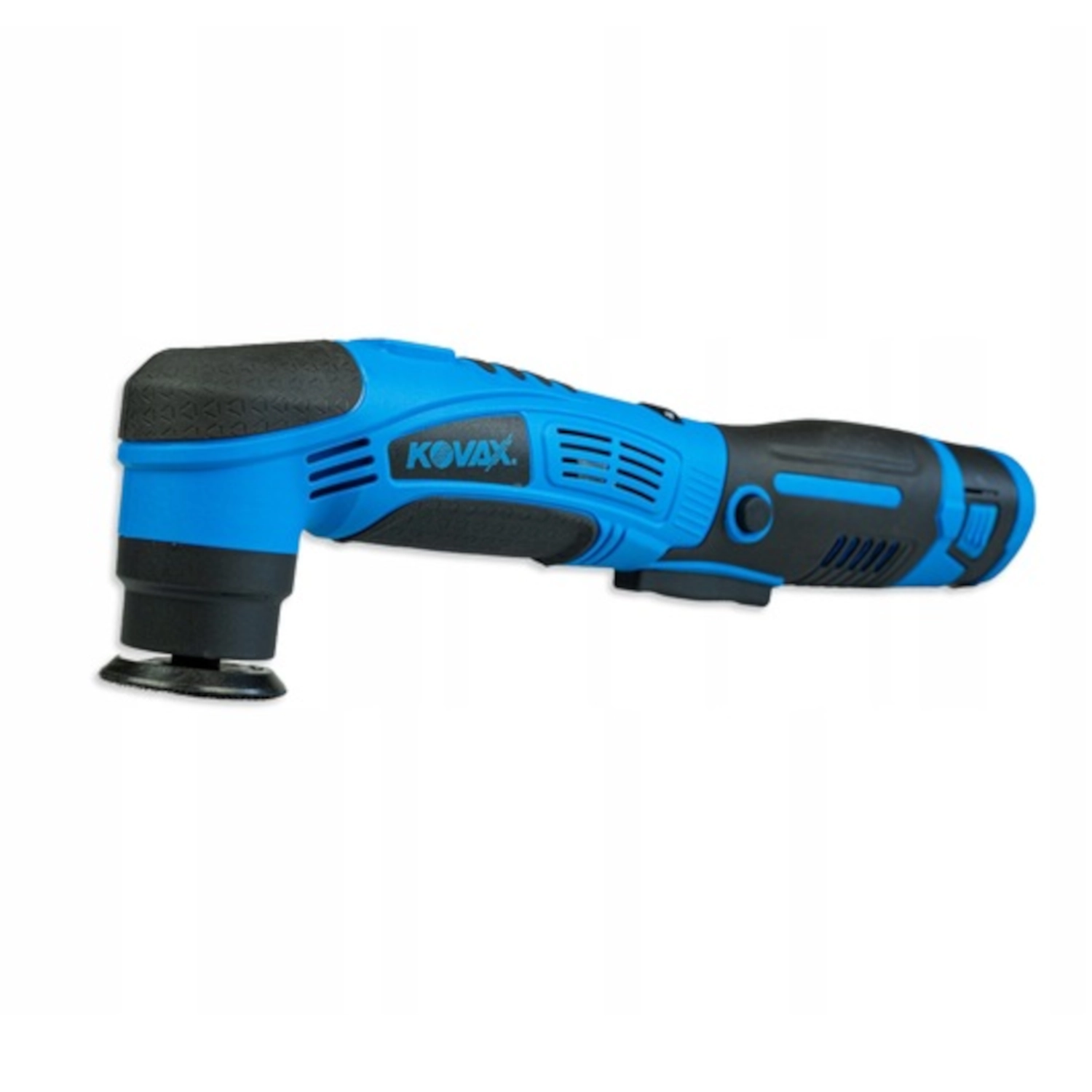 Kovax Chargema-X Mini Polisher Kit with black, orange and blue foam pads, yellow wool pad and carry case