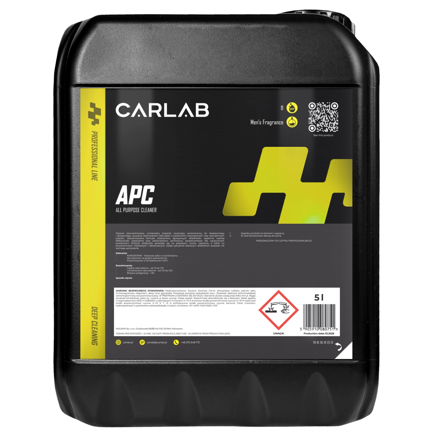 CarLab APC All-Purpose Cleaner Concentrate 5L bottle for professional detailing and vehicle care
